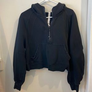 black lululemon quarter zip hoodie